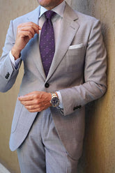 Plaid Checkered Tie Handkerchief Woven Classic Formal Men'S Necktie & Pocket Square Set